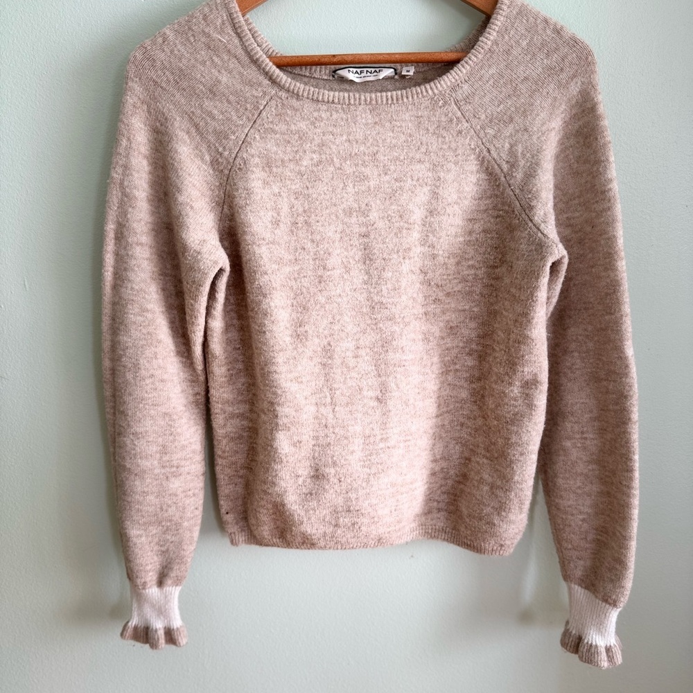 NAF NAF Women's Sweater in Soft Tan - Picture 7 of 8